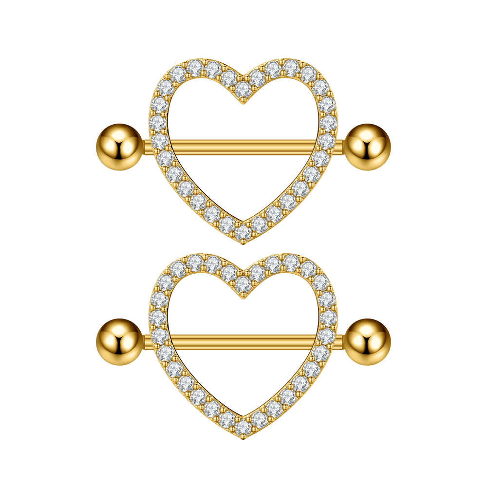 Body Jewelry Nipple Rings - 2 Peças Piercings de Mamilo em