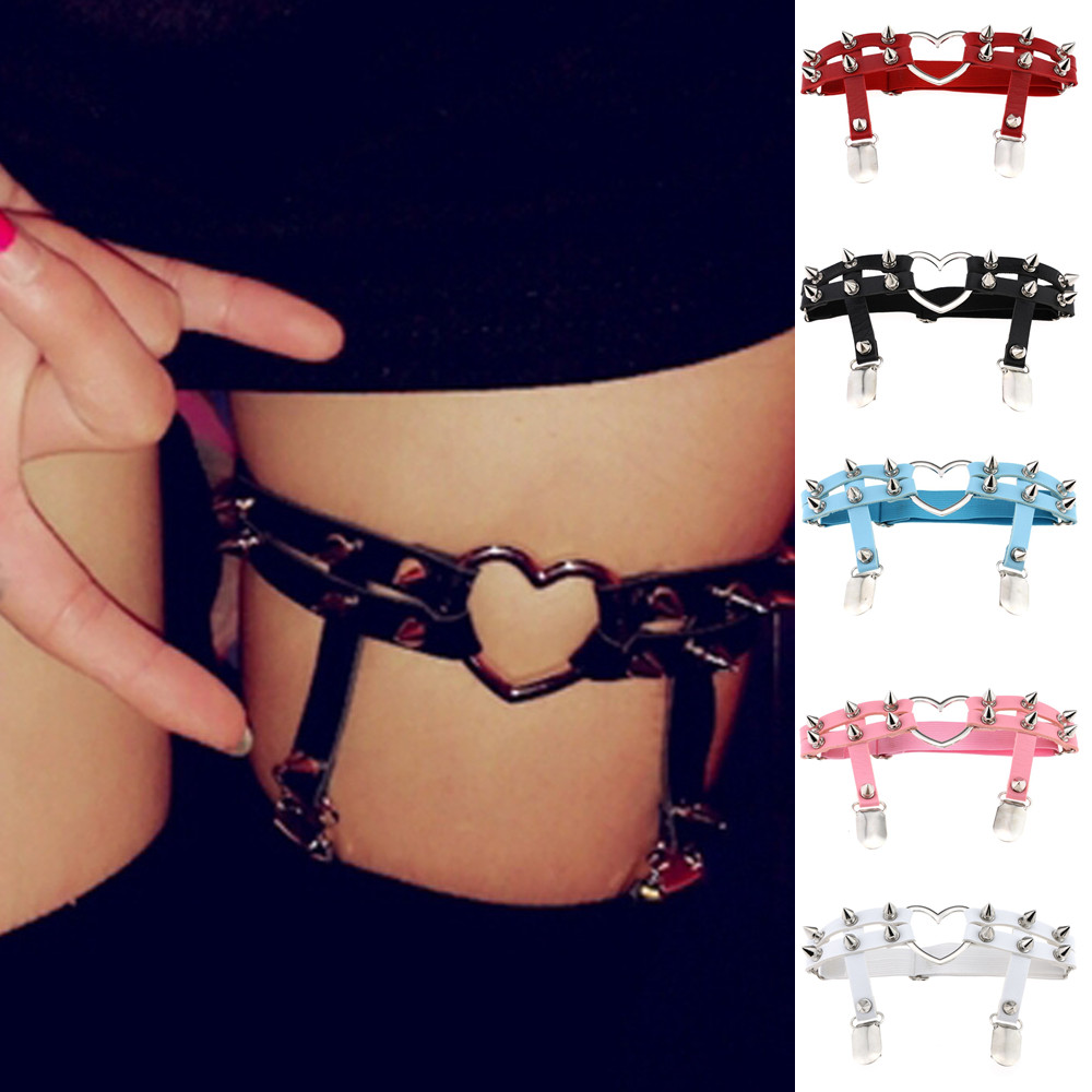 Body Jewelry Thigh Chain - Diezi-cinta de couro sintético punk, elástica
