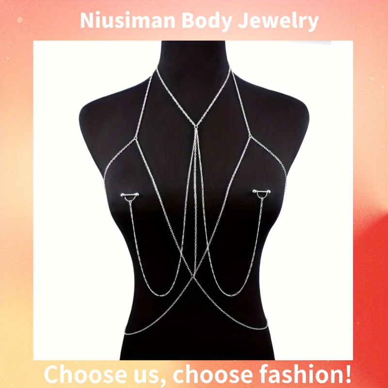 Body Jewelry Nipple Rings - 1 peça corrente corporal elegante e