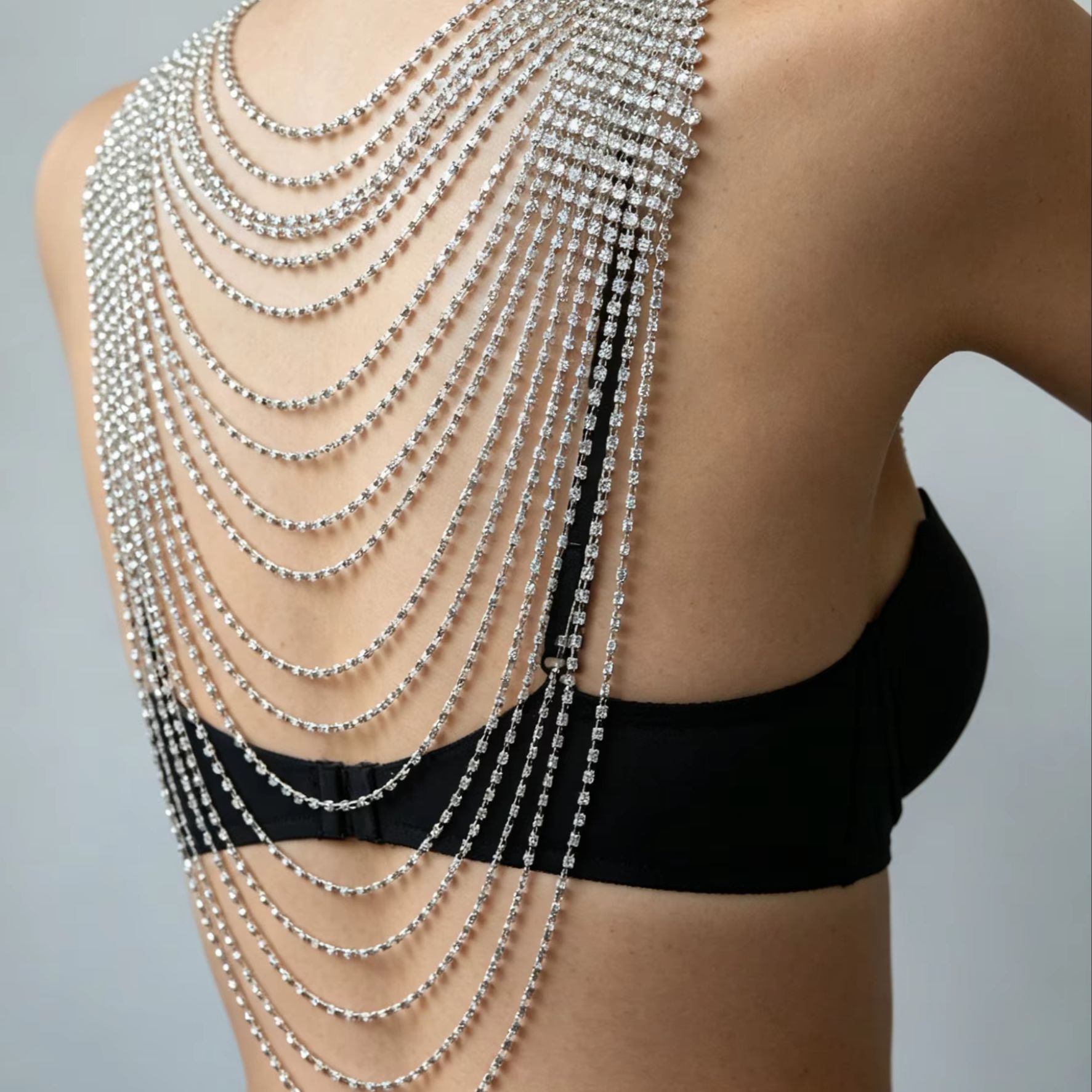 Body Jewelry Back - Corrente de Corpo Multicamadas Elegante para