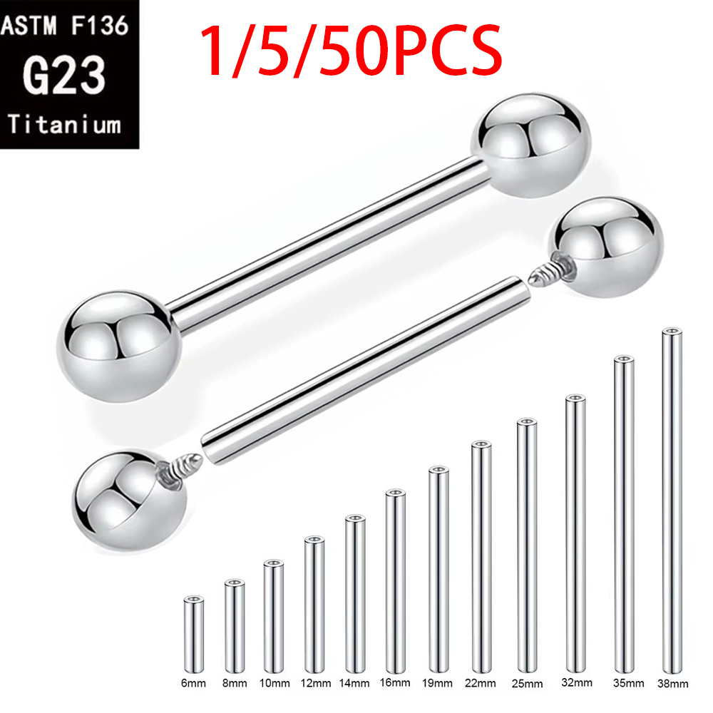 Body Jewelry Implant Grade Titanium - 1/5/50 PEÇAS ASTM F136 Titânio Grau