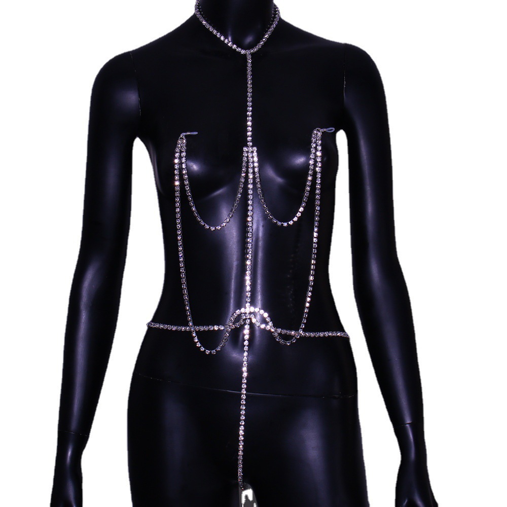 Body Jewelry Nipple Chain - Corrente de peito Sexy Strass Corrente