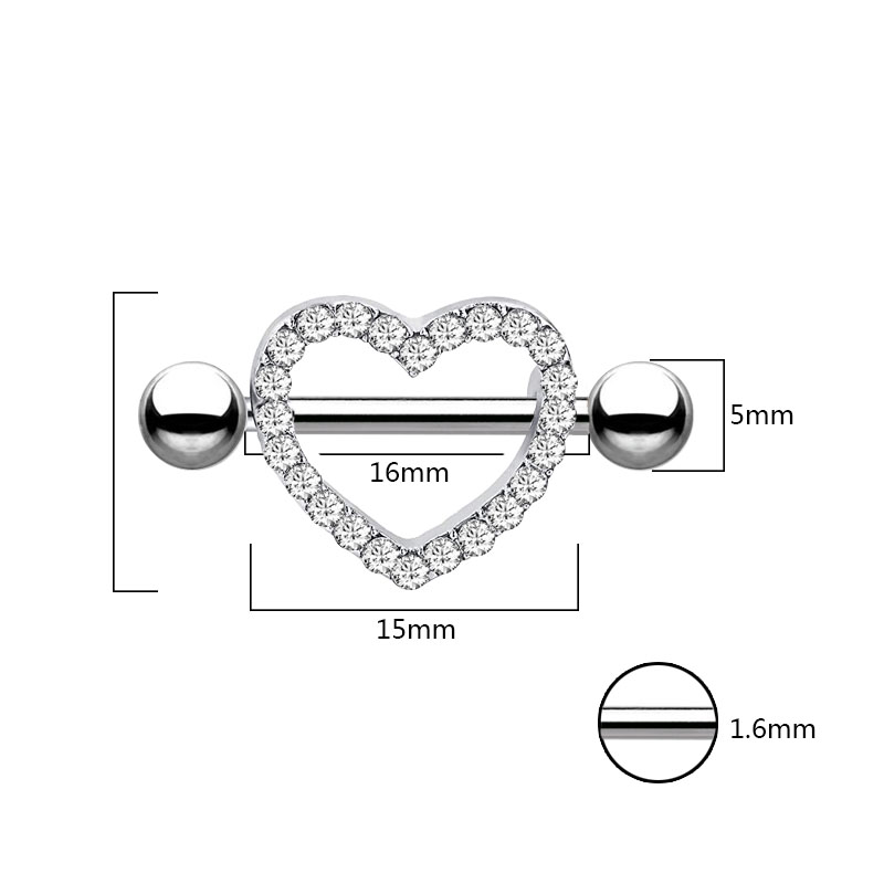 Anel de mamilo com coração par - Body Jewelry Nipple Rings avaliação e preço