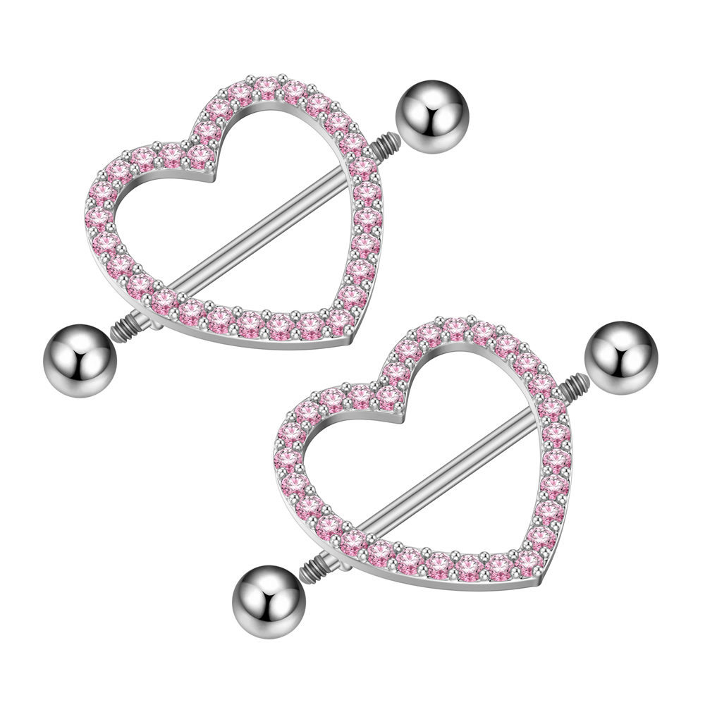 Anel de mamilo com coração par - Body Jewelry Nipple Rings avaliação e preço