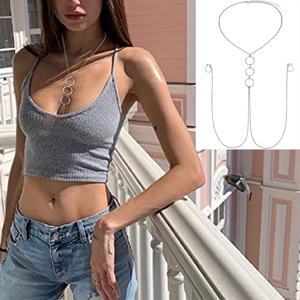 Anel de mamilo falso de aço in - Body Jewelry Nipple Chain avaliação e preço