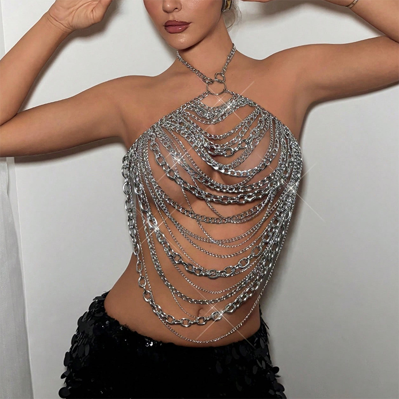 Colete de Corrente Metálica Ar - Body Jewelry Nipple Chain avaliação e preço