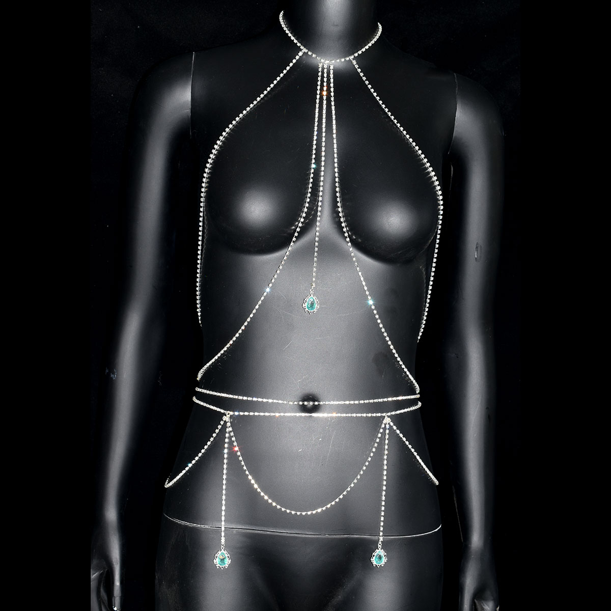 Sexy strass sutiã cintura corr - Body Jewelry Dress avaliação e preço