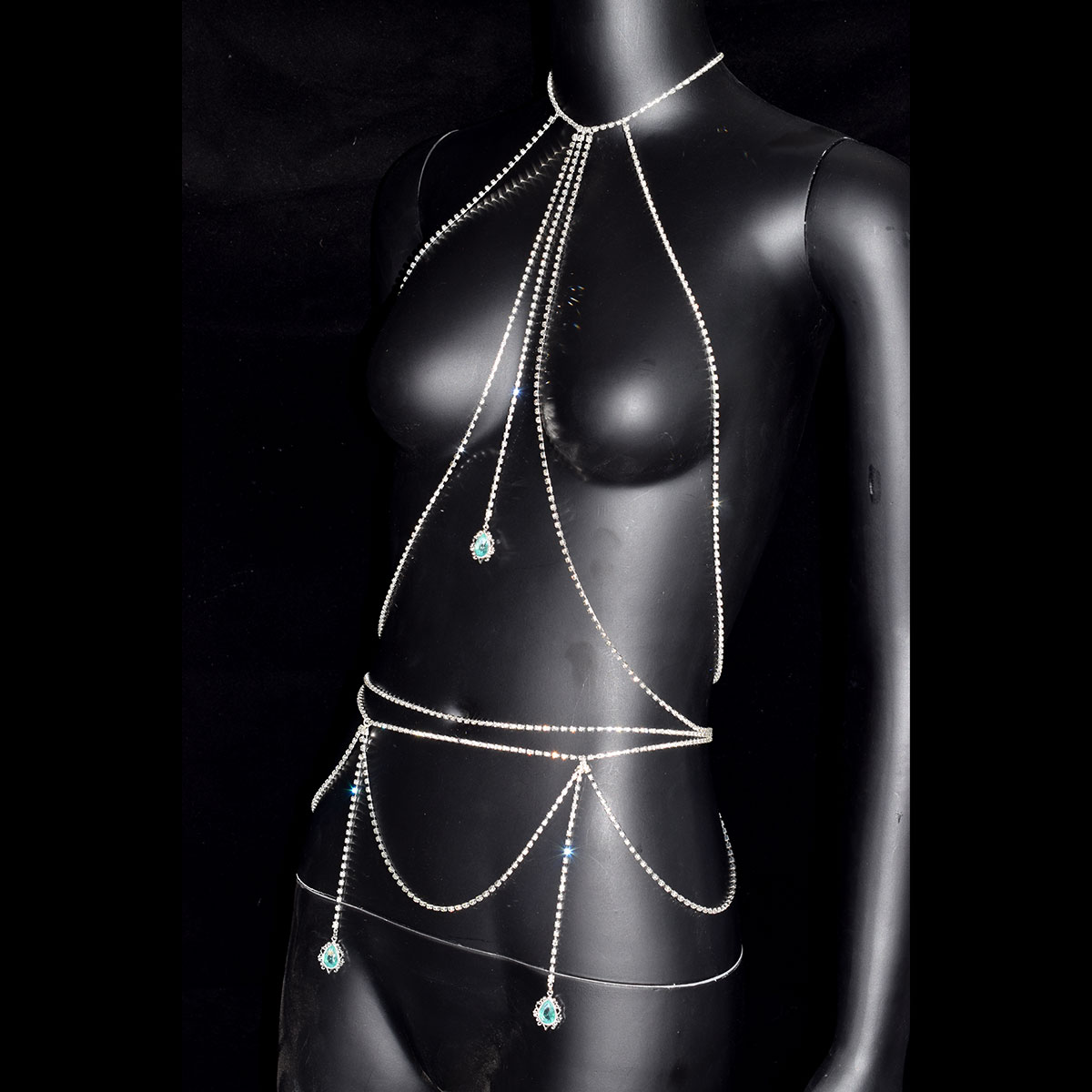 Sexy strass sutiã cintura corr - Body Jewelry Dress avaliação e preço