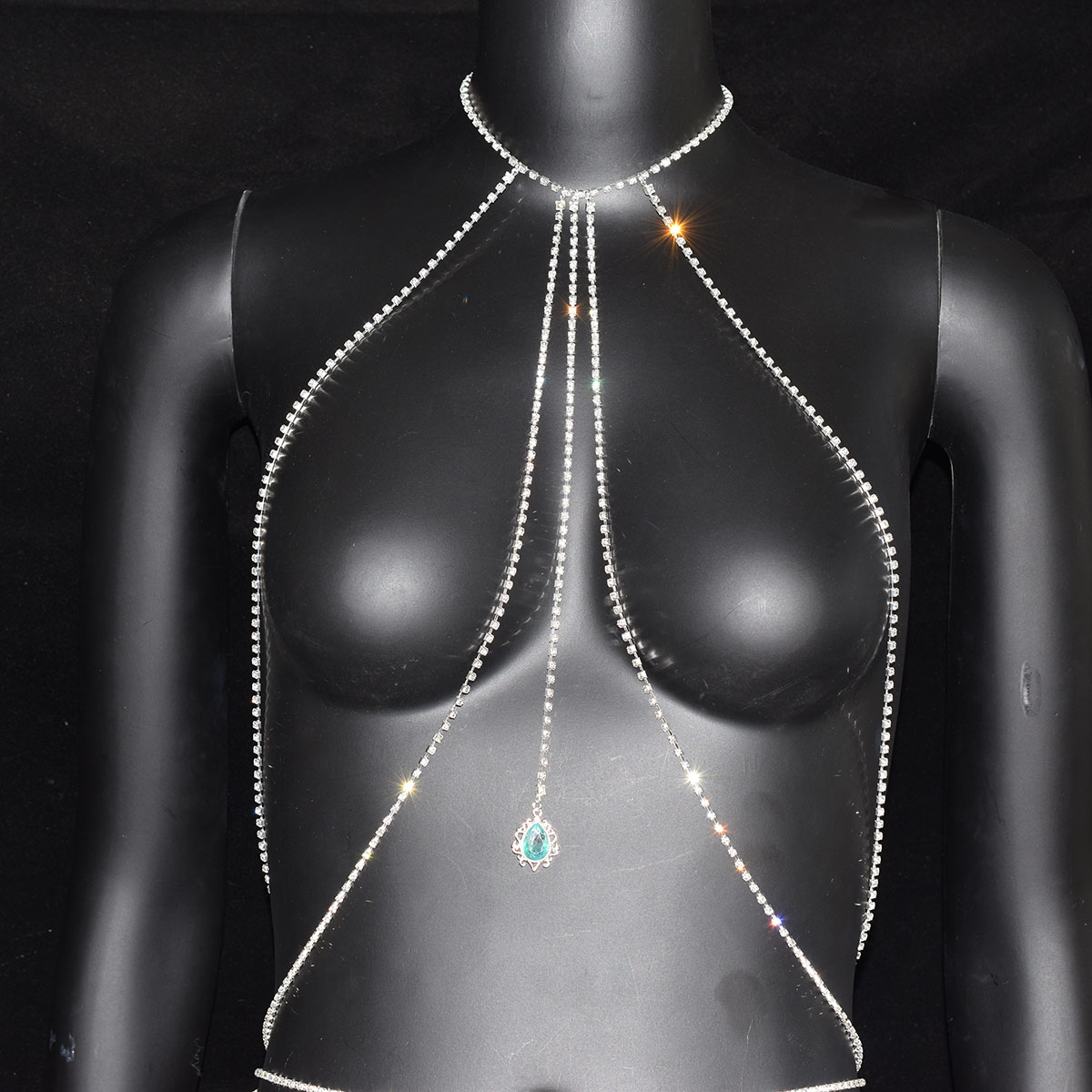 Sexy strass sutiã cintura corr - Body Jewelry Dress avaliação e preço
