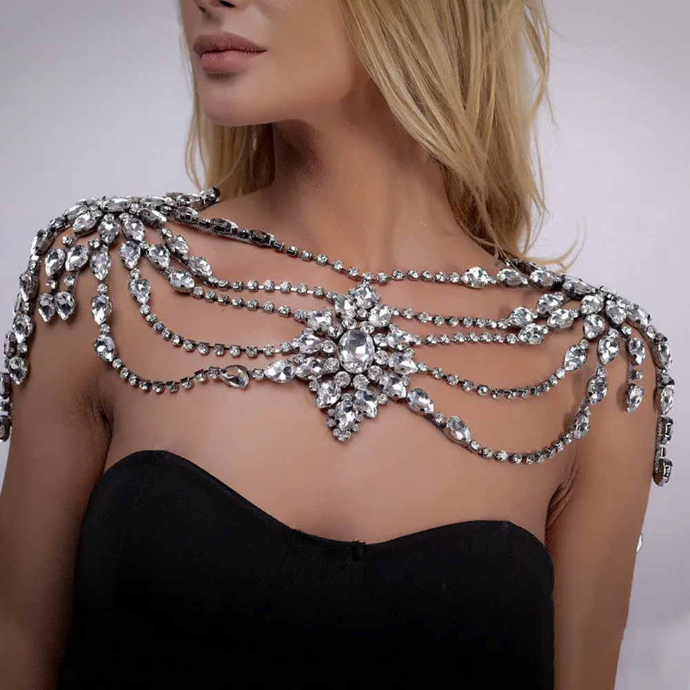 Boho cristal nupcial ombro cor - Body Jewelry Dress avaliação e preço