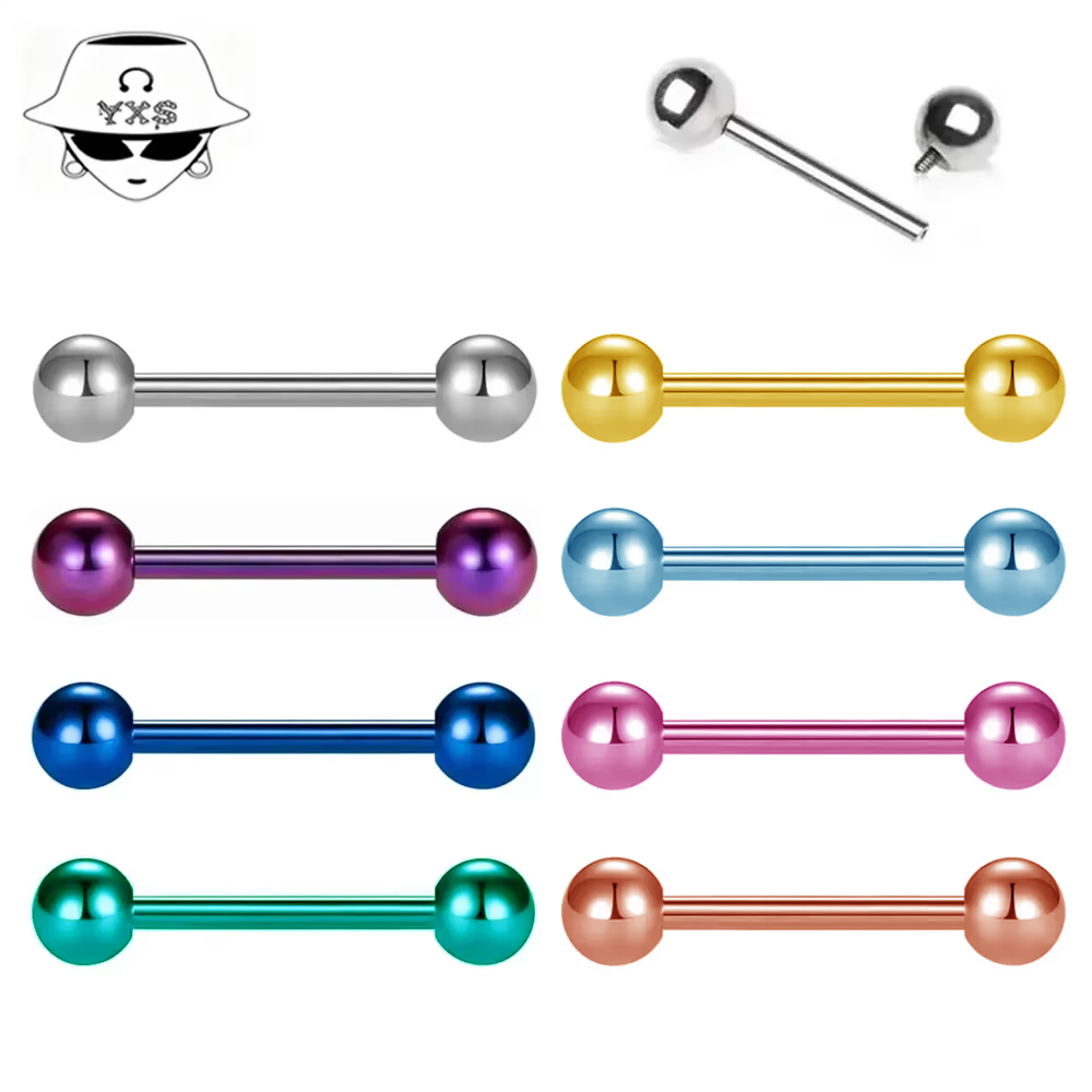 2 peças/lote Barbell Reto de T - Body Jewelry Implant Grade Titanium avaliação e preço