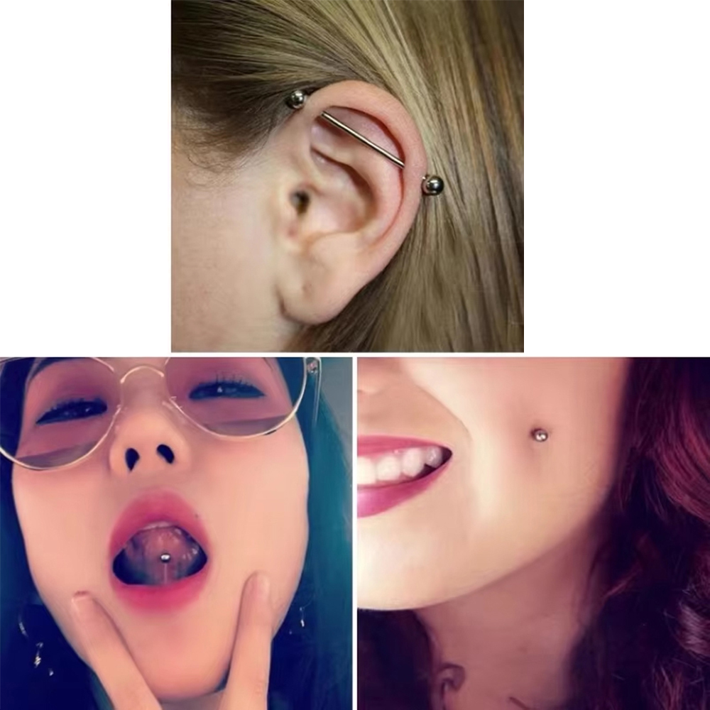 2 peças/lote Barbell Reto de T - Body Jewelry Implant Grade Titanium avaliação e preço
