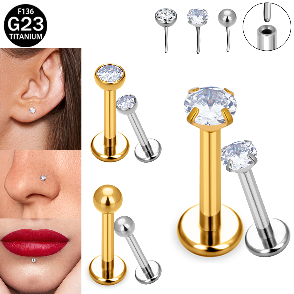 Brinco Labret F136 G23 de Titâ - Body Jewelry Implant Grade Titanium avaliação e preço