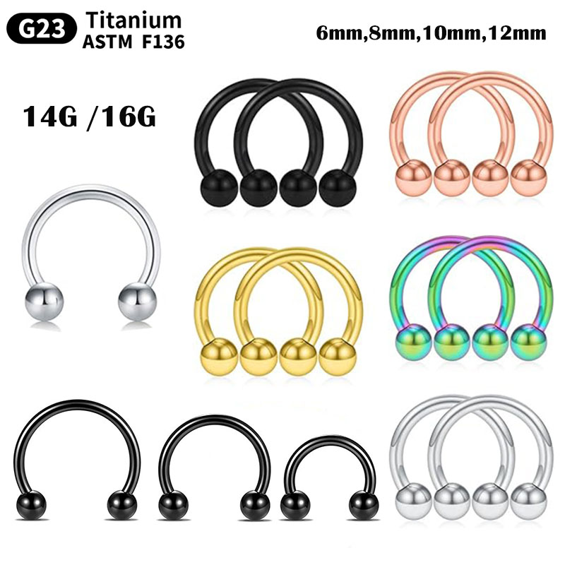 1/5 pçs titânio ferradura sept - Body Jewelry Nipple Rings avaliação e preço