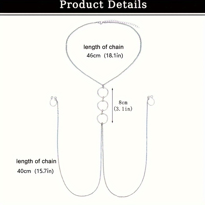 Uma corrente prateada de aço i - Body Jewelry Nipple Chain avaliação e preço