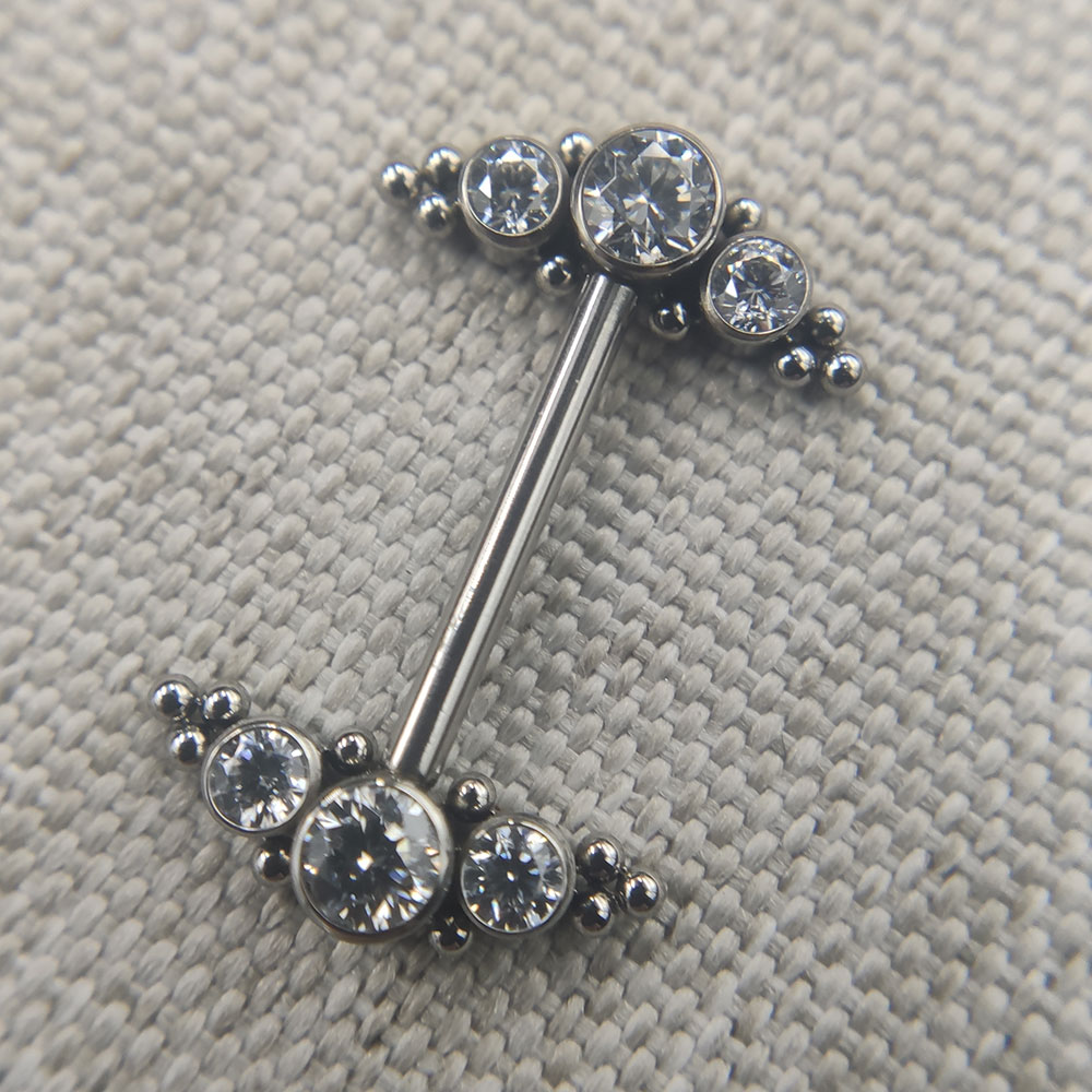 Anel de jateamento de mamilo d - Body Jewelry Implant Grade Titanium avaliação e preço