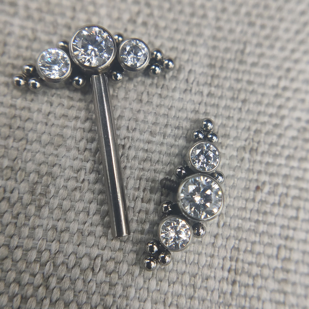 Anel de jateamento de mamilo d - Body Jewelry Implant Grade Titanium avaliação e preço