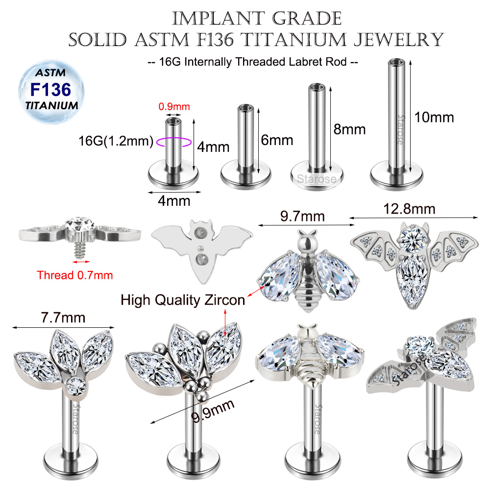 Brincos de cartilagem de titân - Body Jewelry Implant Grade Titanium avaliação e preço