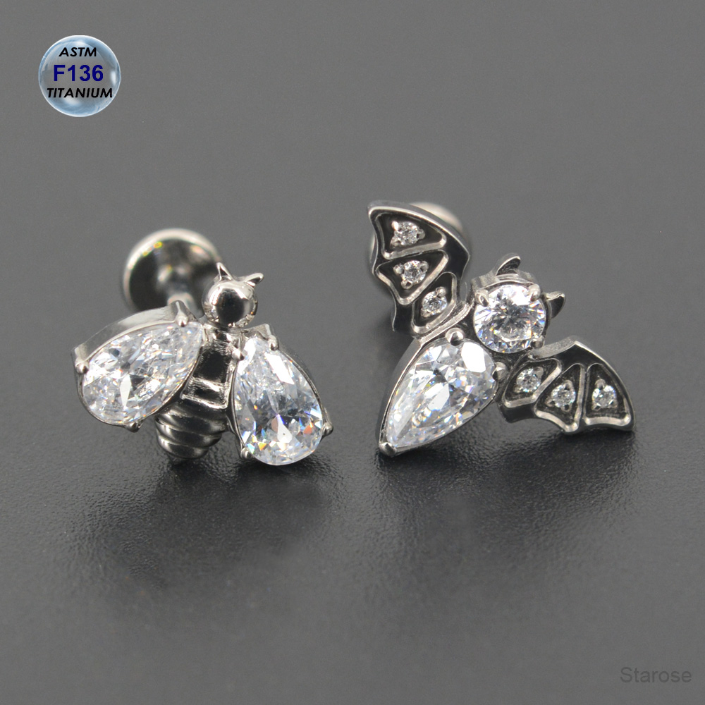 Brincos de cartilagem de titân - Body Jewelry Implant Grade Titanium avaliação e preço